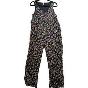 Free People Womens Tapered Jumpsuit Sleeveless Size XS Black Multi Samara Floral